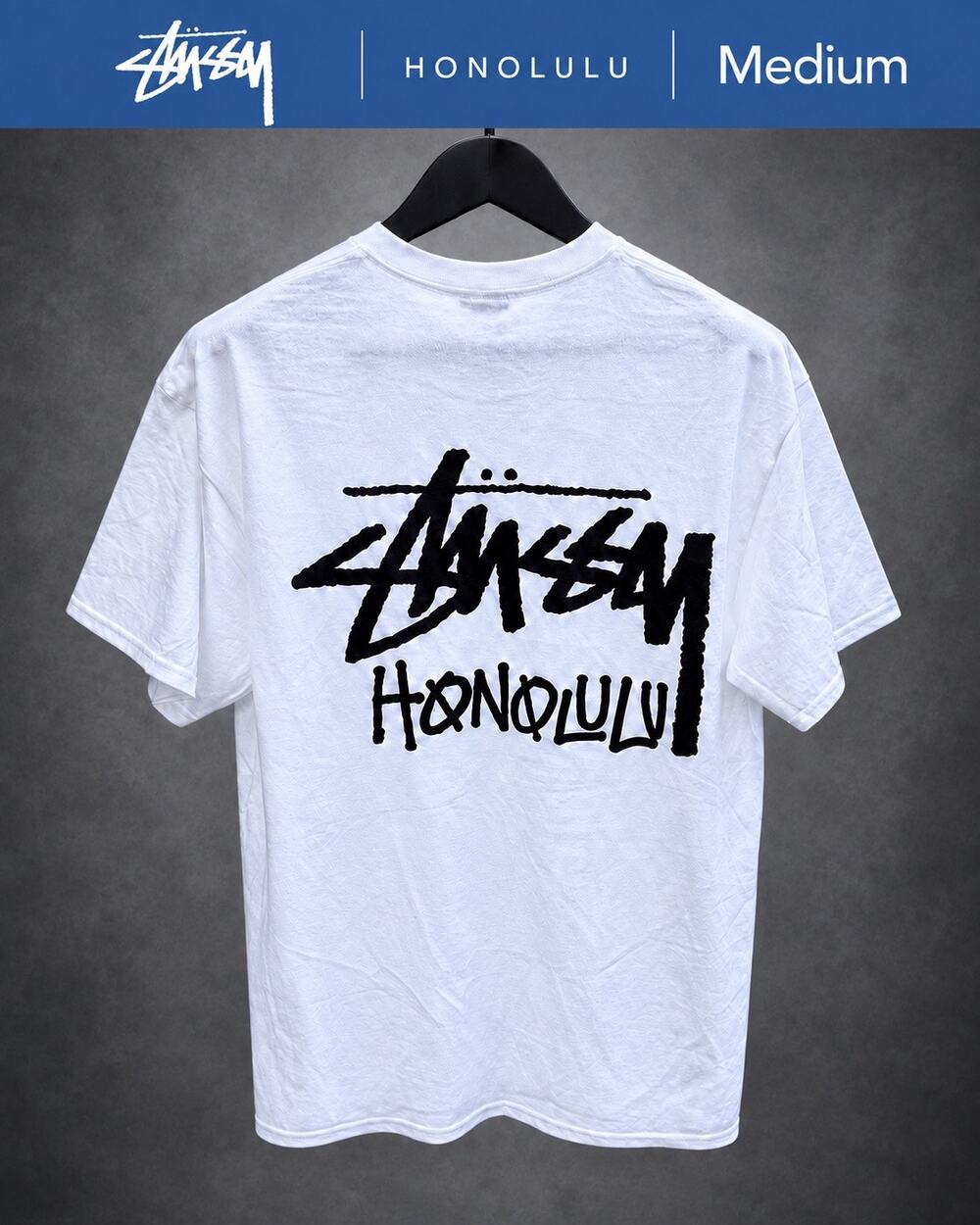 Stussy Honolulu Chapter T Shirt White Medium  NWOT